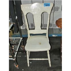 Antique painted white dining room side chair