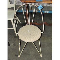 Twisted metal painted white vanity chair