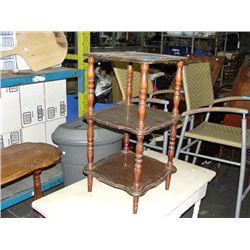 3tier walnut knicknack stand