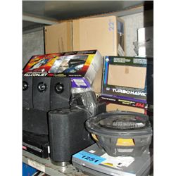 Shelf lot of misc electronics