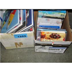 2 boxes of assorted books; cook books, golf books