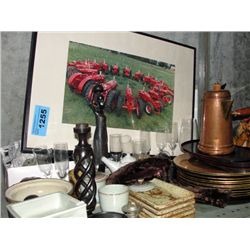 Shelf lot of collectables and decorative household