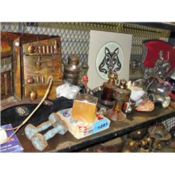 Shelf lot of vintage collectables and decorative