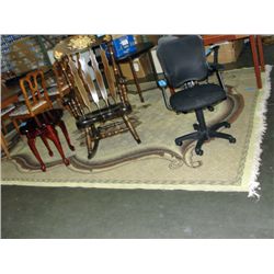 Large yellow and brown with roses area rug