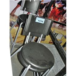 Set of 4 black and gray stacking barstools