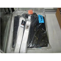 2 martial arts uniforms; one black, one white