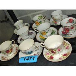 9 english bone china teacup and saucer sets