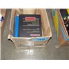 Image 1 : Box of books and a bundle of vintage mannitoba