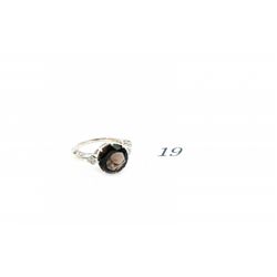 Smokey Topaz Ring Set with 6 Diamonds