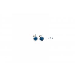 925 Silver Sapphire & Diamond Earrings