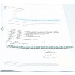 14.38 Carat Diamond & Emerald Tennis Bracelet