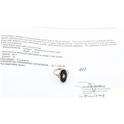 Vintage Diamond .06 & Onyx Ring