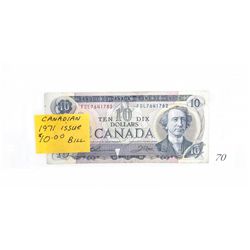 1971 canadian ten dollar bank note