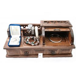 Desktop jewelry box and contents