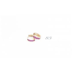 New ruby huggy earring set