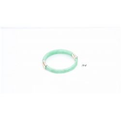 14k gold and jade bangle stamped 14k