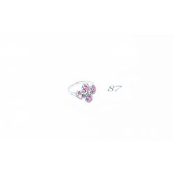 Natural ruby and white topaz .925 sterling silver