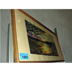 Framed petit point picture