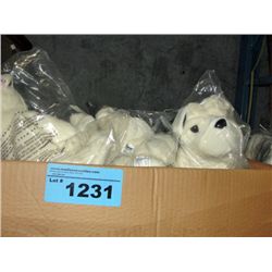 One box of new stuffed toy dogs