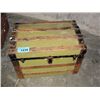 Image 1 : Vintage wooden storage trunk and contents
