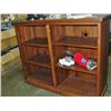 Image 1 : Solid pine entertainment shelving unit