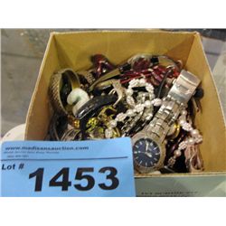 Box full of assorted watches, necklaces, etc