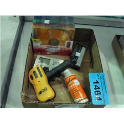 Box of assorted musician accessories