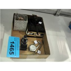 Box of assorted collectables; watches, lady