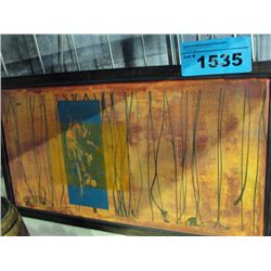 Framed oil on canvas painting