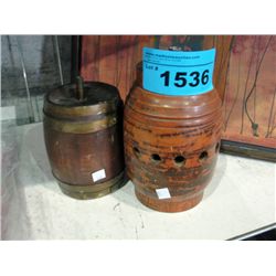 2 vintage wooden table lamp bases