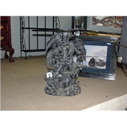 Fantasy dragon based glass top side table