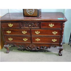 Solid mahogany 7 drawer dresser with brass handles