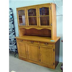 Vintage solid wood buffet and hutch