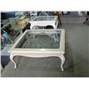 Image 1 : 2pc oak with leaded glass top coffee and end table
