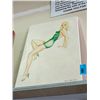 Image 1 : Oil on canvas painting - pin up girl, signed