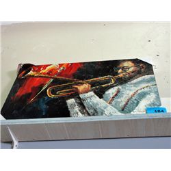 Oil on canvas painting jazz trumpeter