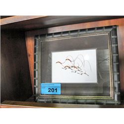 Framed west coast native print titled autumn