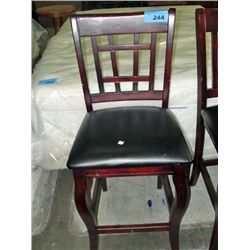 Cherry finished with black leather padded seat