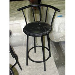 Black metal with padded leather seat barstool