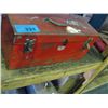Image 1 : Red metal toolbox and contents