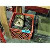 Image 1 : Red milk crate filled with lawn mower tires