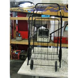 Easy wheels black metal grocery cart