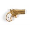 Image 2 : Cased and Engraved Gold- Plated Remington Double Derringer with Mother-of-Pearl Grips