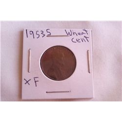 1953S XF Wheat Cent