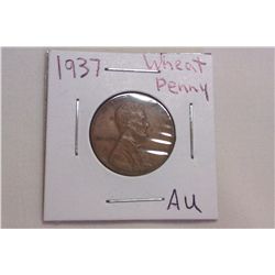 1937 AU Wheat Cent