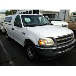 1997 FORD F-250 XL 3/4 TON PICKUP W/CAMPER SHELL 8 CYL.