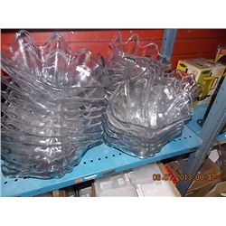 DESIGNOR SHELL BOWLS - 5 CLEAR BLUE & 1 CLEAR 4010