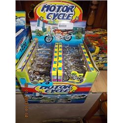 BOX OF NEW DIECAST METAL TOY MOTORCYCLES