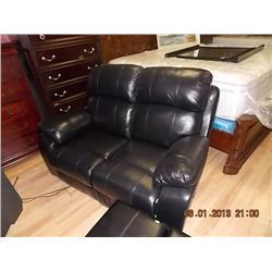 BLACK LEATHER ELECTRIC RECLINING SOFA no power cord - can be ordered for $15