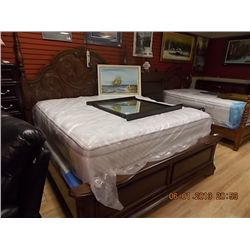 KING POSTER BED FRAME WITH LOW PROFILE FOOT BOARD - NEW